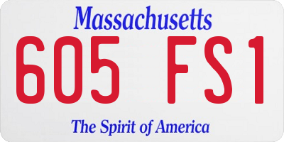 MA license plate 605FS1