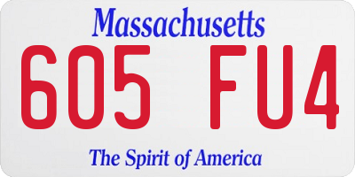 MA license plate 605FU4