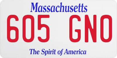 MA license plate 605GN0