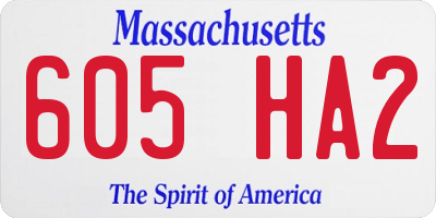 MA license plate 605HA2