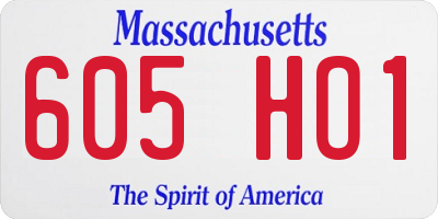 MA license plate 605HO1