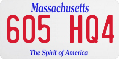 MA license plate 605HQ4