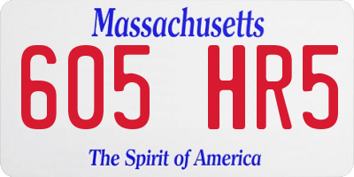 MA license plate 605HR5