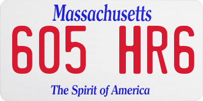 MA license plate 605HR6