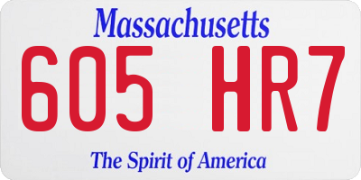 MA license plate 605HR7
