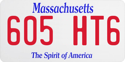 MA license plate 605HT6