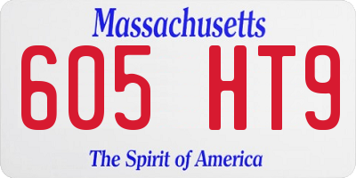 MA license plate 605HT9