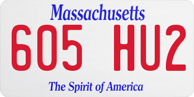 MA license plate 605HU2