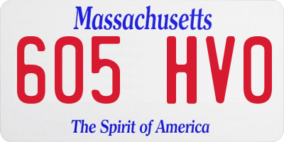 MA license plate 605HV0