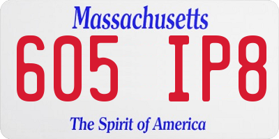 MA license plate 605IP8