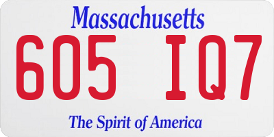 MA license plate 605IQ7