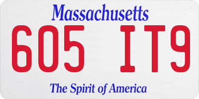 MA license plate 605IT9