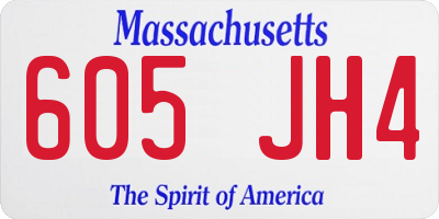MA license plate 605JH4