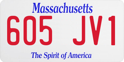 MA license plate 605JV1