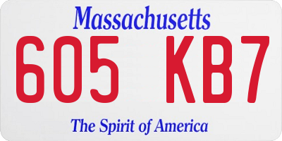 MA license plate 605KB7