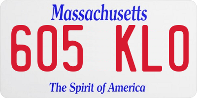 MA license plate 605KL0