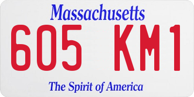 MA license plate 605KM1