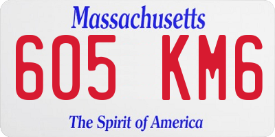 MA license plate 605KM6