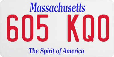 MA license plate 605KQ0