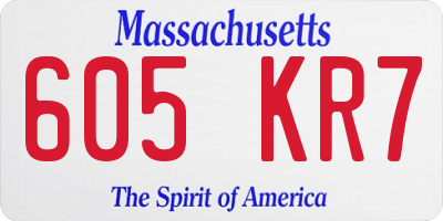 MA license plate 605KR7