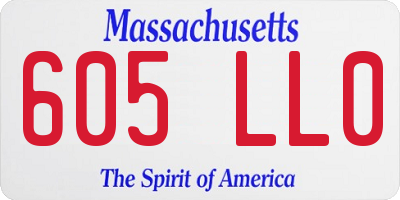 MA license plate 605LL0