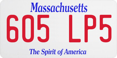 MA license plate 605LP5
