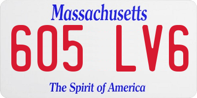 MA license plate 605LV6