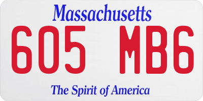 MA license plate 605MB6
