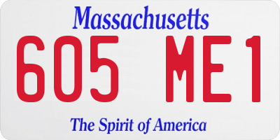 MA license plate 605ME1