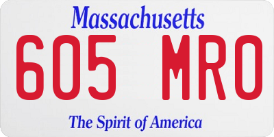 MA license plate 605MR0