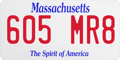 MA license plate 605MR8