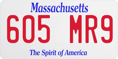 MA license plate 605MR9