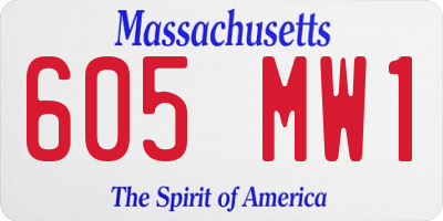 MA license plate 605MW1