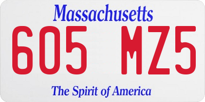 MA license plate 605MZ5