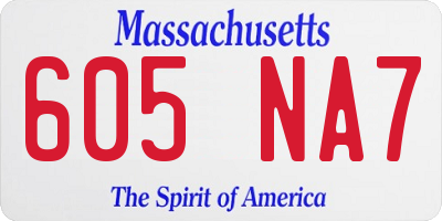 MA license plate 605NA7