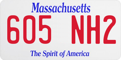 MA license plate 605NH2