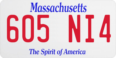 MA license plate 605NI4