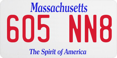 MA license plate 605NN8