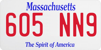 MA license plate 605NN9