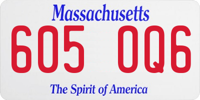 MA license plate 605OQ6