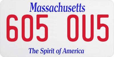 MA license plate 605OU5