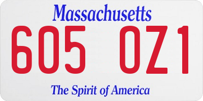 MA license plate 605OZ1