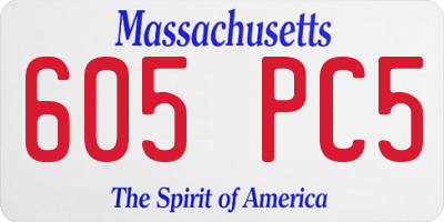 MA license plate 605PC5