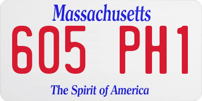 MA license plate 605PH1