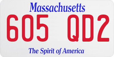 MA license plate 605QD2