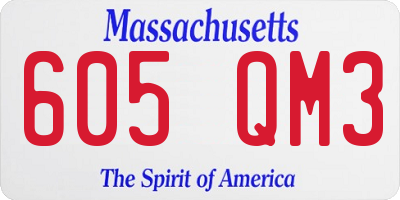 MA license plate 605QM3