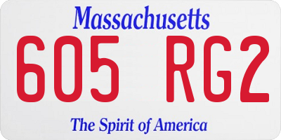MA license plate 605RG2