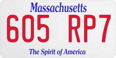 MA license plate 605RP7