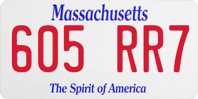 MA license plate 605RR7