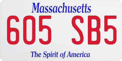 MA license plate 605SB5